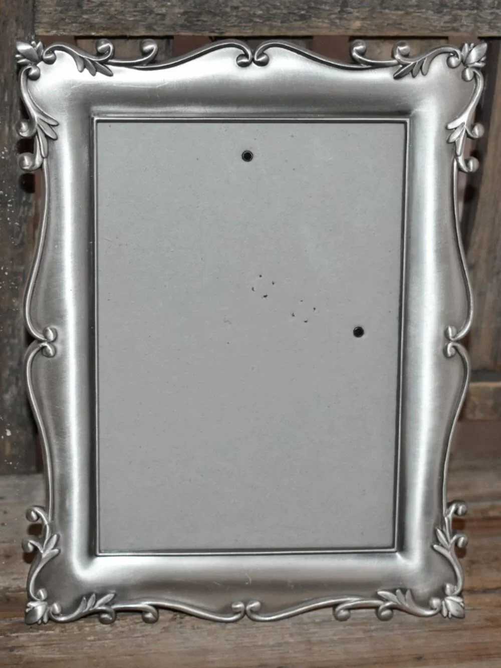 Vintage Barnes Of Boston Silver Pewter Ornate Victorian Gothic Picture Frame